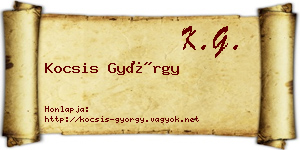 Kocsis György névjegykártya