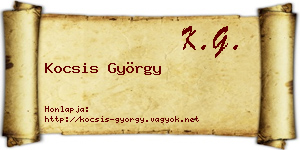 Kocsis György névjegykártya